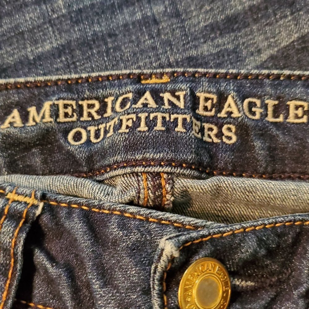 American Eagle Outfitters Jegging Stretch Straight Leg Blue Jeans Women's Size 2 - Picture 8 of 8